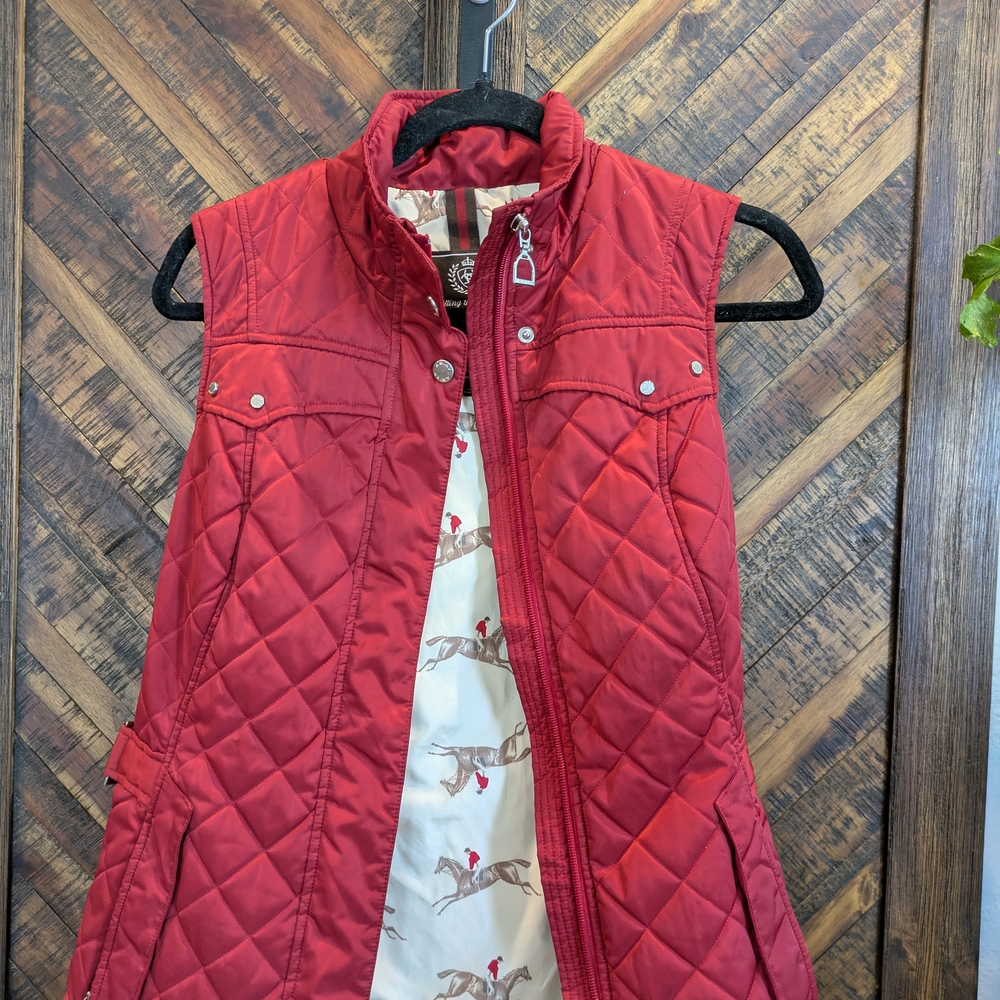 Red Quilted Sleeveless Vest